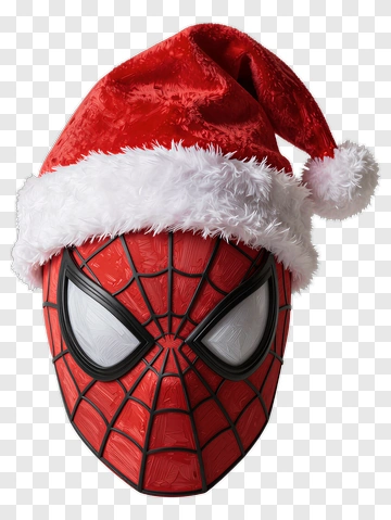 Spider-Man Wearing Santa Hat PNG
