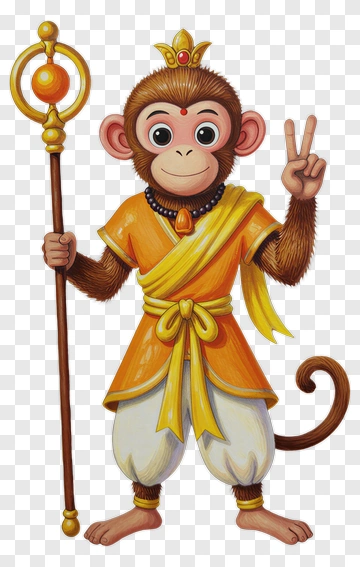 Monkey King In Orange Robes PNG