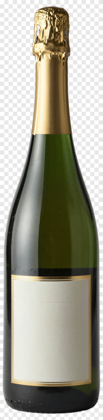 Champagne Bottle With Gold Cap PNG