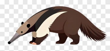 Anteater With Long Snout And Striped Body PNG