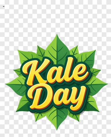 Kale Day Text Logo With Leaf Design PNG