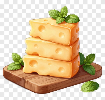 Stacked Cheese With Mint Leaves PNG