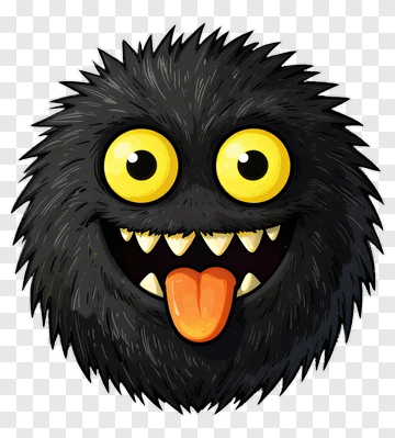 Funny Cartoon Monster Face PNG