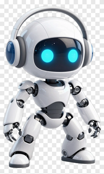 Robot With Headphones PNG