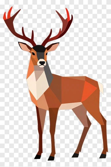 Geometric Deer Illustration PNG