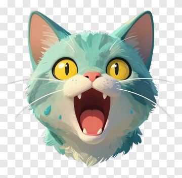 Blue Cat With Wide Eyes PNG