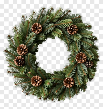 Christmas Wreath With Pinecones PNG