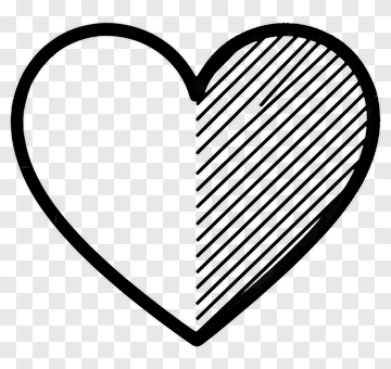 Heart With Half Striped Design PNG