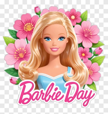 Barbie Day With Flowers PNG