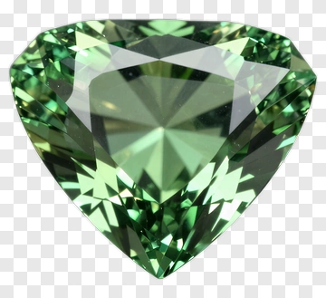 Heart Cut Emerald Green Gemstone PNG