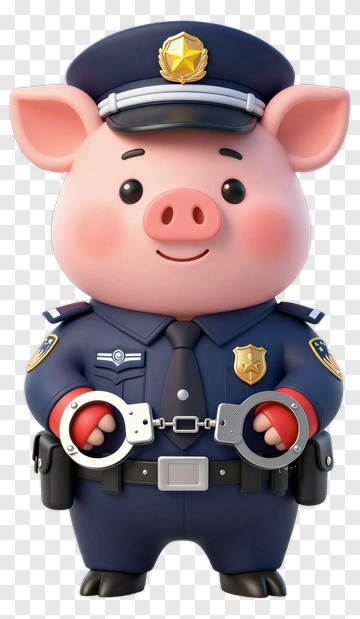 Pig Police Officer PNG