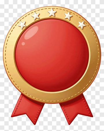 Red Gold Award Badge PNG