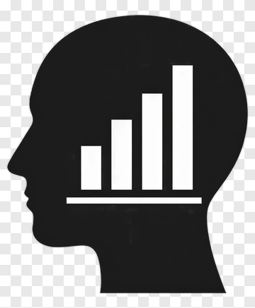 Head Silhouette With Bar Chart PNG