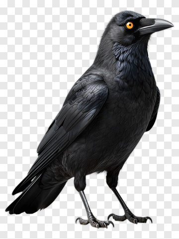 Crow With Bright Yellow Eyes PNG