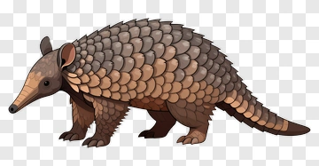 Armored Mammal With Scaled Body PNG