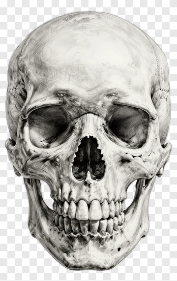 Human Skull Drawing PNG