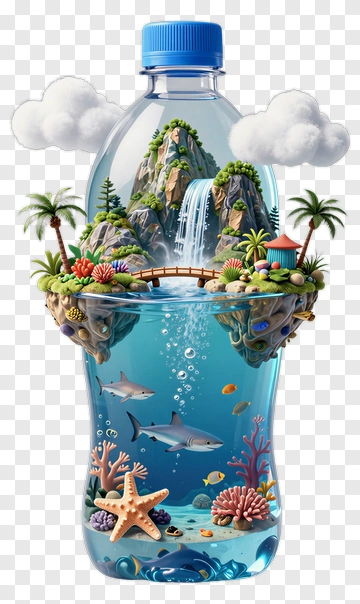 Miniature Island In A Water Bottle PNG