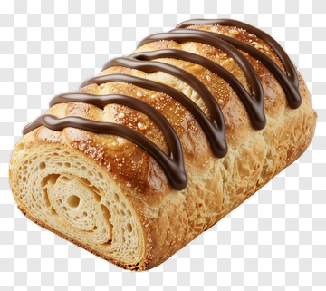 Chocolate Drizzled Pastry Roll PNG