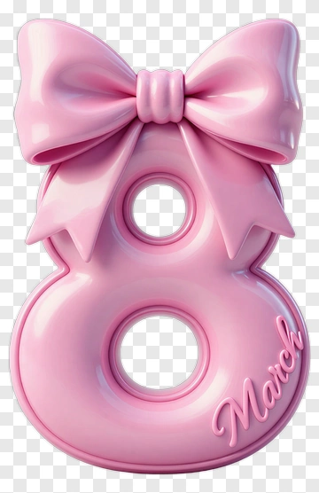 Pink Number Eight With Bow PNG