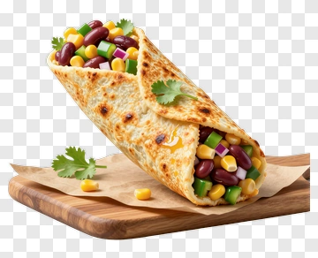 Fresh Burrito With Corn And Beans PNG
