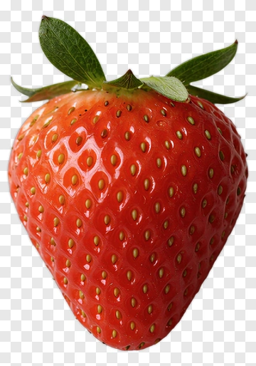 Fresh Strawberry With Green Leaves PNG