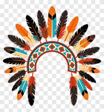 Colorful Tribal Feather Headdress PNG