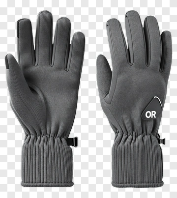 Gray Touch Screen Gloves PNG