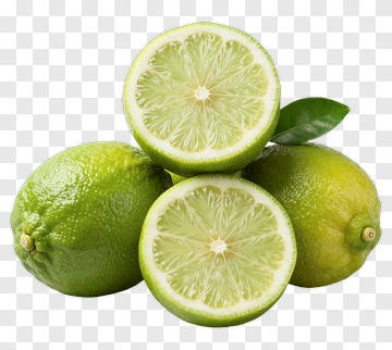 Fresh Lime Slices With Leaf PNG