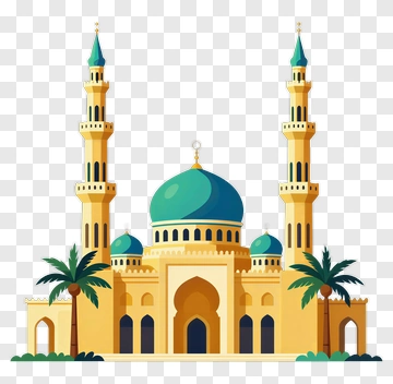 Mosque With Minarets And Dome PNG