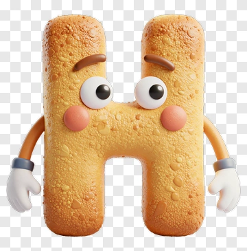 Cute Letter H Character PNG
