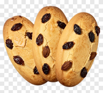 Raisin Cookies With Cracked Surface PNG