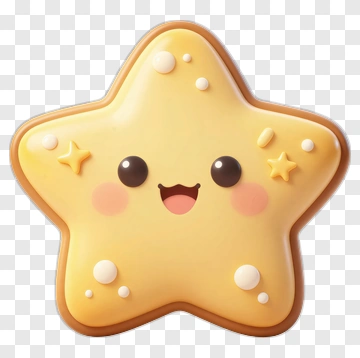 Cute Star Cookie With Happy Face PNG
