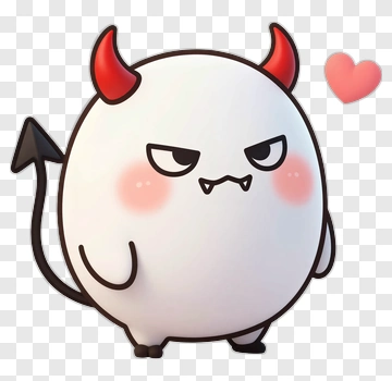 Cute Devil Character With Heart PNG
