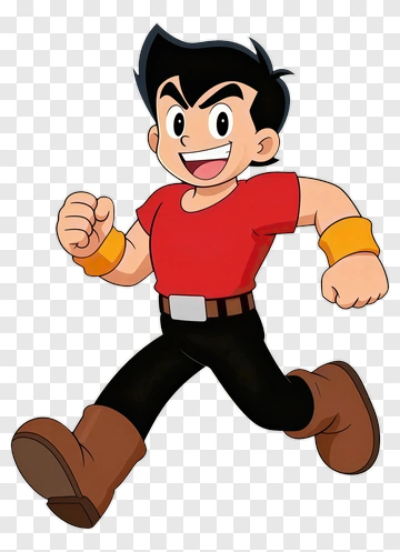Running Cartoon Boy PNG