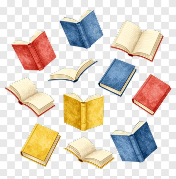 Watercolor Books In Various Colors PNG