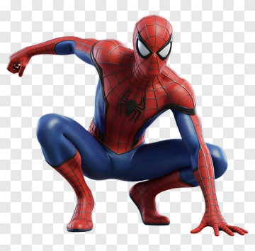 Spider-Man In Dynamic Crouching Pose PNG