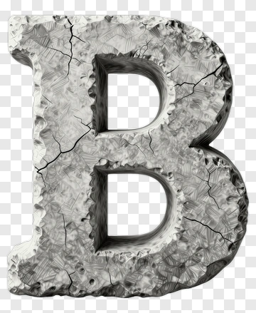 Stone Letter B With Cracked Texture PNG