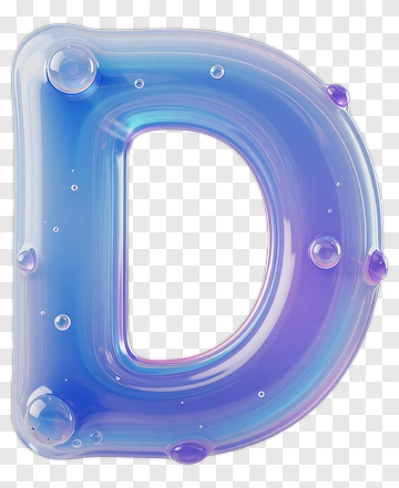 3D Letter D With Blue And Purple Gradient PNG