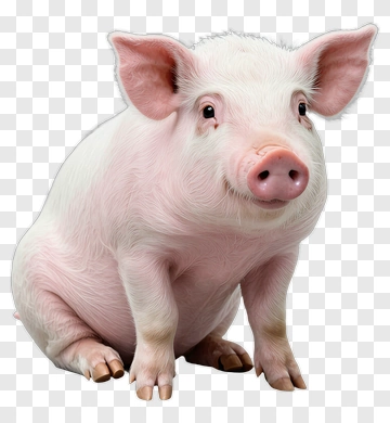 Pink Pig Sitting PNG