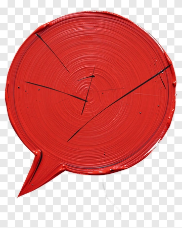 Red Speech Bubble With Paint Texture PNG