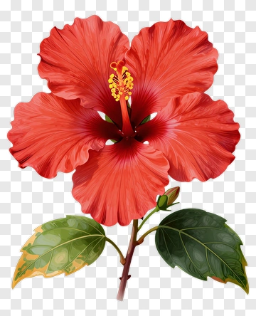 Vibrant Red Hibiscus Flower PNG
