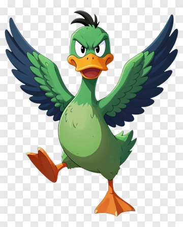 Angry Cartoon Duck PNG