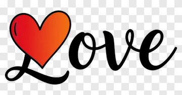 Heart And Love Typography PNG