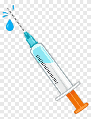 Syringe With Blue Liquid Dropping PNG