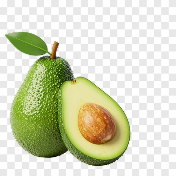 Avocado With Leaf And Seed PNG