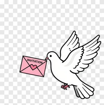 Dove Carrying Pink Invitation PNG