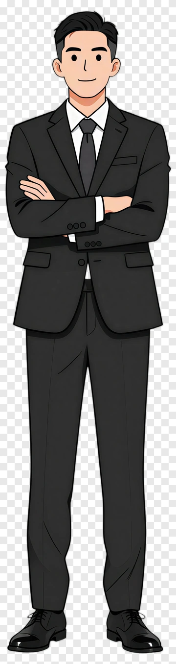 Cartoon Man In Business Suit PNG