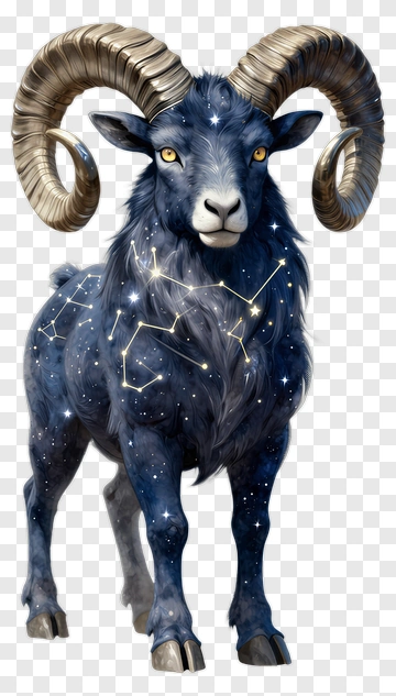 Aries Ram With Star Constellation PNG