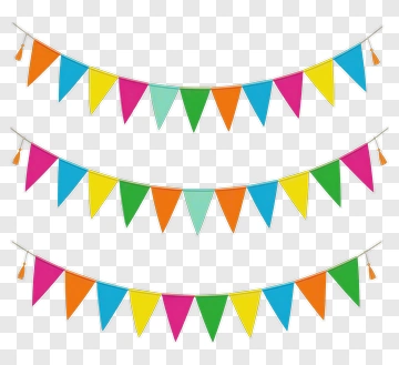 Colorful Party Banner With Triangle Flags PNG