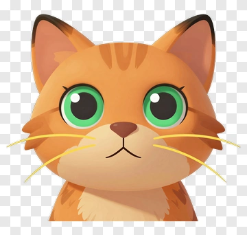 Cute Orange Cat With Big Green Eyes PNG